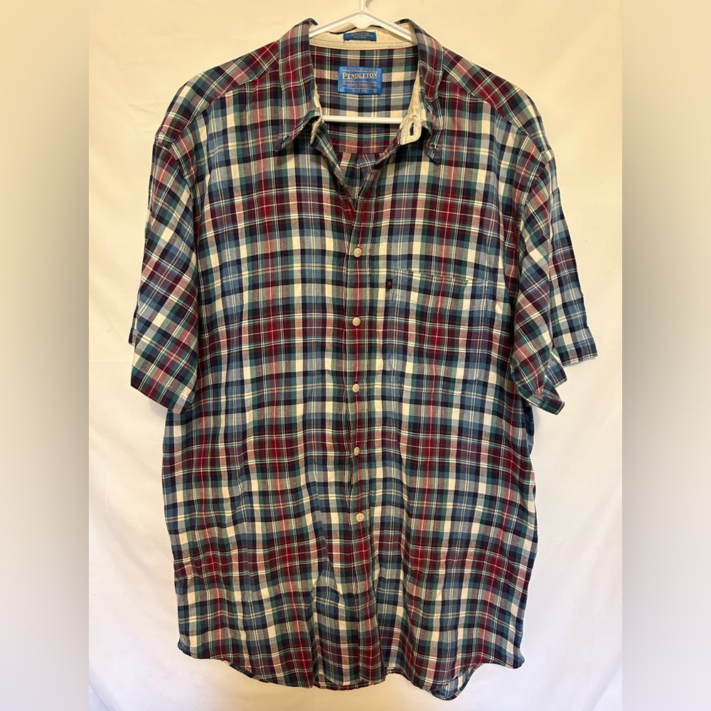 Pendleton Button-Up Plaid Cotton Shirt‎ Size Large